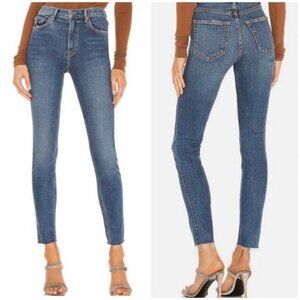 GRLFRND Kendall High Rise Skinny Jeans Color No More Tears Raw Hem 27x24 Petite